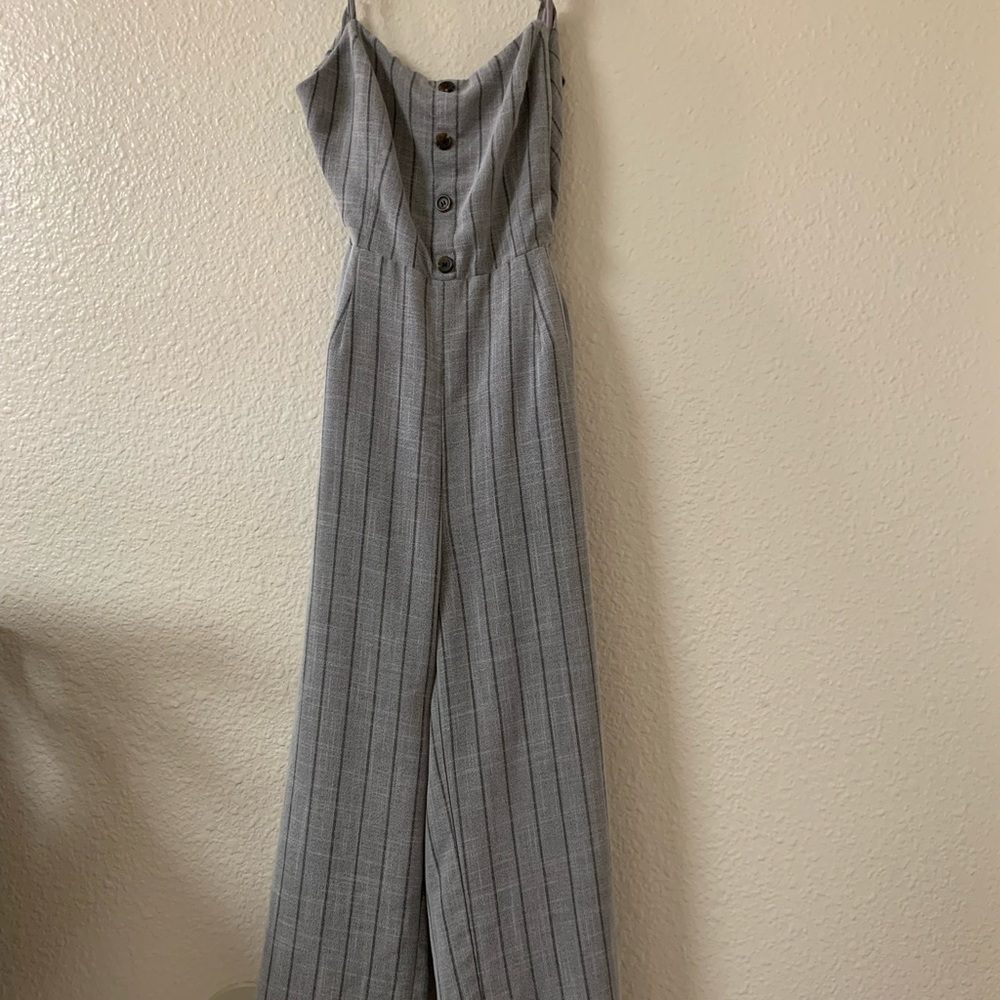 Large Mind Code Back Tie Bow Jumpsuit - image 2